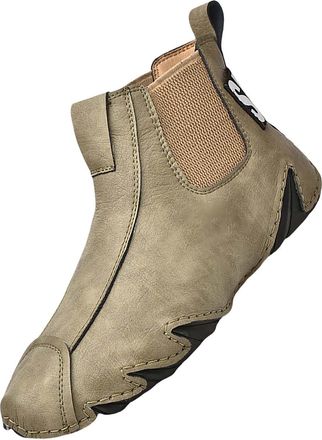 Generic Mens Leather Chelsea Boots, Ankle Boot Slip On Walking Boots Thicken Snow Boot High Top Flats Shoes Lightweight Winter Shoe Anti Slip Outdoor Shoes Vi