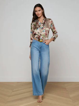 L'agence Scottie Wide Leg Jeans In Anaheim