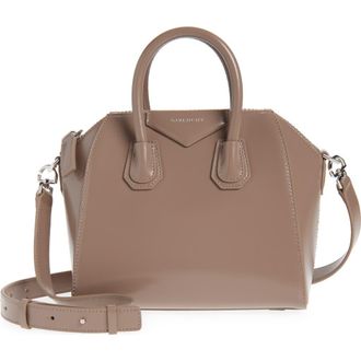 Givenchy Mini Antigona Leather Satchel in Taupe at Nordstrom