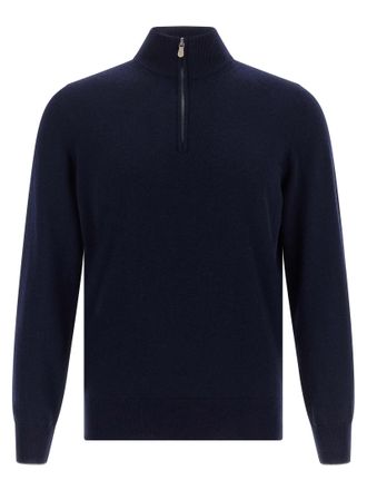 Brunello Cucinelli Blue Cashmere Mens Cardigan