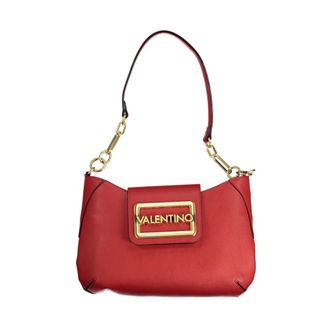 Mario Valentino Shoulder Bags, unisex, Red, Size: ONE SIZE Red Polyethylene Handbag with Adjustable Strap and Contrast Details