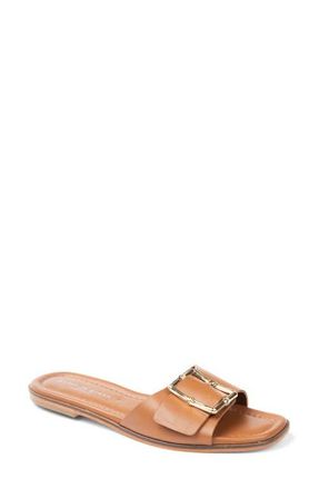 Patricia Green Berkley Bamboo Buckle Slide Sandal in Cognac Leather at Nordstrom, Size 10