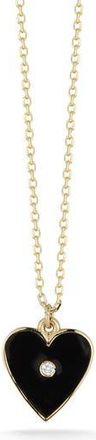 Ember Fine Jewelry 14K Gold Diamond Heart Pendant Necklace in Gold/Black at Nordstrom Rack