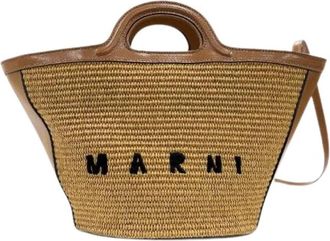 Marni Pre-owned Tropicalia Leren Handtas - Dames - Vintage Handtas - Bruin - ONE Size - Leer - Vintage