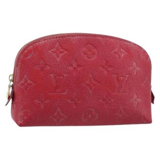 Louis Vuitton Pre-owned Monogram Empreinte Pouch - Dames - Vintage Clutch - Rood - ONE Size - Leer - Vintage