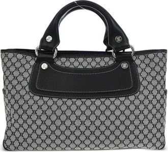 Celine 1990-2000s boogie tote bag - women - Canvas/Calf Leather - One Size - Grey