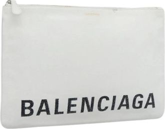 Balenciaga Pre-owned Vintage Clutch Bag - Dames - Vintage Clutch - Wit - ONE Size - Leer - Vintage