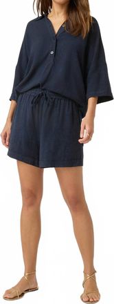 Splendid Coastal Linen Blend Short In Navy