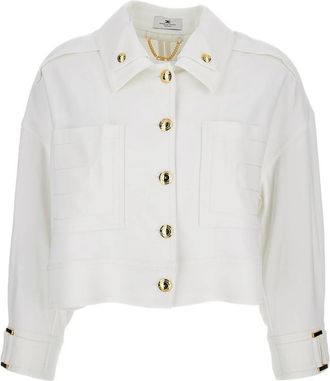 Elisabetta Franchi Gold Button Patch Pocket Jacket