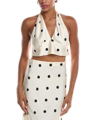 Bardot Phoebe Satin Halter Tie Top