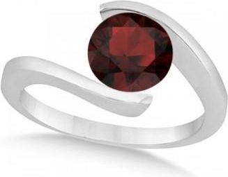 Allurez Tension Set Solitaire Garnet Engagement Ring 14k White Gold 2.00ct
