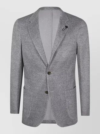 Lardini knitted single breasted jacket notch lapel