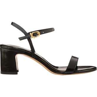 Margaux Eyewear The Cleo Sandal in Black Crinkle-Gloss Nappa at Nordstrom, Size 40.5