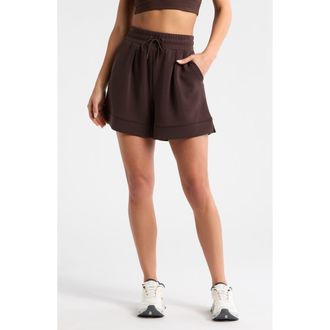 Zella Ultra Soft High Waist Knit Shorts in Brown Mole at Nordstrom, Size Xx-Large