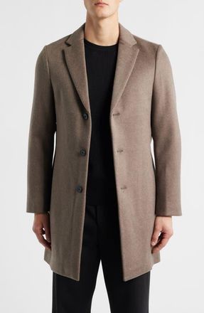 Reiss Gable Wool Blend Overcoat in Mouse Melange at Nordstrom, Size X-Large