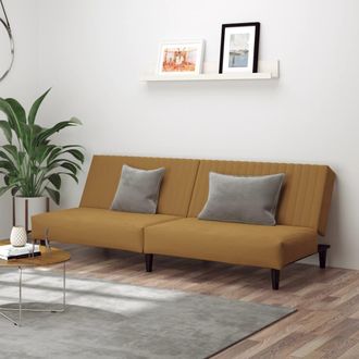vidaXL Devenirriche - Sof&aacute; Cama De 2 Plazas Terciopelo Marr&oacute;n Vidaxl
