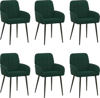 vidaXL Sillas De Comedor 6 Uds. Terciopelo Verde Oscuro Vidaxl