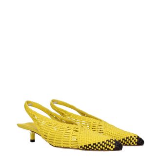 Jacquemus Womens Yellow Leather Flat Sandals