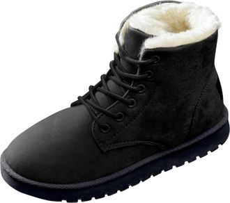 Generic Womens Snow Boots Fleece Lined Warm Ankle Booties Lace up Water-Resistant Sherpa Walking Sneakers Outdoor Anti-Slip Mid Calf Sports Casual Platform Sh