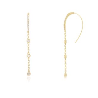 The Lovery Diamond Station Chain Dangle Earrings