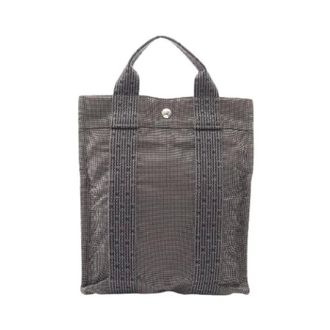Herm&egrave;s Pre-owned Herline Ad PM Nylon Canvas Rugzak - Dames - Pre-owned - Grijs - Maat: ONE Size Nylon