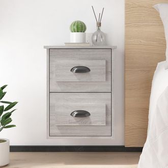 vidaXL Vidaxl - Mesita De Noche De Pared 2 Uds Gris Sonoma 41,5x36x53 Cm