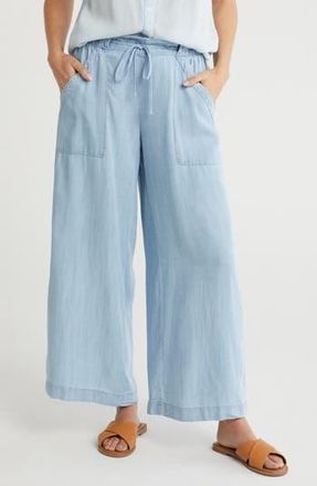 T Tahari Tie Waist Wide Leg Pants in Lt. Blue Wash at Nordstrom Rack, Size X-Small