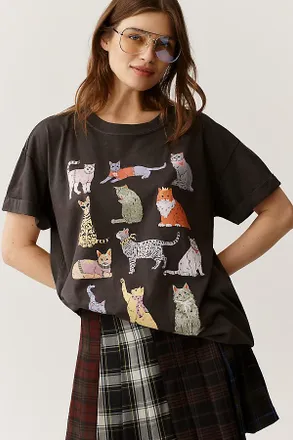 Girl Dangerous Cats Graphic Tee