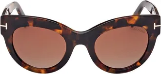 Tom Ford FT106372Z Cat-Eye Tortoiseshell Sunglasses - Brown