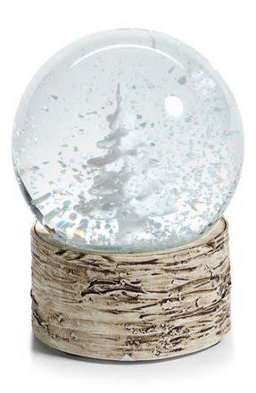 Zodax Set of 2 White Tree Snow Globes in White/Beige at Nordstrom Rack