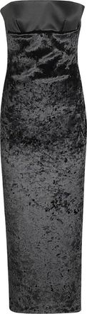 CHB Christian Boaro Velvet Longuette Jurk - Dames - Feestkleedjes - Zwart - 2XS - Polyester - Kleedjes