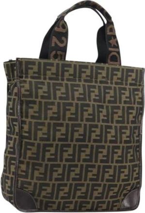 Fendi Pre-owned Tote Bags, female, Brown, Size: ONE SIZE Pre-owned Canvas Tote Bag
