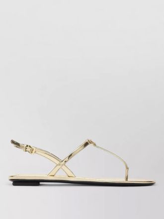 Prada flat sole metallic finish open toe sandals