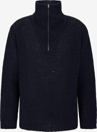Maison Margiela Gerippter Pullover mit Truckerkragen Maille Shetland