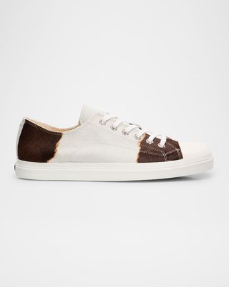 Moschino Men & apos;s Edge Calf Hair Cap Toe Low-Top Sneakers