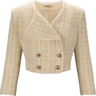 Elisabetta Franchi Tweed Jackets - Jackets - Mujer - Amarillo - M