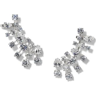 Nadri Hollywood Cluster Ear Climbers in Rhodium at Nordstrom
