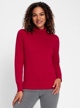 Casual Looks Rollkragenpullover CASUAL LOOKS Pullover, Damen, Gr. 36, rot, 100% Baumwolle, Pullover Rollkragenpullover