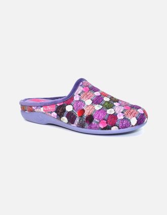 Lunar Womens Crackle Womens Slippers - Purple Textile - Size: 4