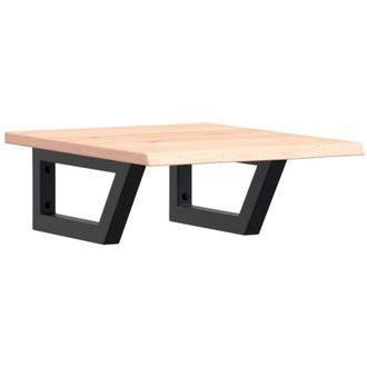 vidaXL Estante De Lavabo De Pared De Acero Y Madera Maciza De Roble Vidaxl