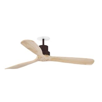 Netlighting Lantau Recessed 132cm Ceiling Fan Brown Pine Blades