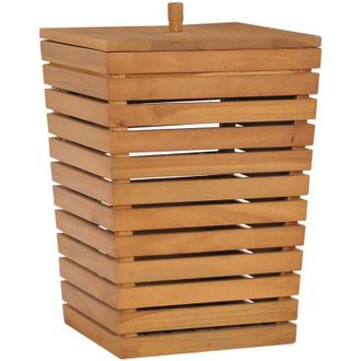 vidaXL Cesto De La Ropa Sucia Madera Maciza De Teca 30x30x45 Cm Vidaxl