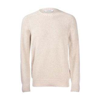 Gran Sasso Truien & Vesten, Heren, Beige, L, Beige Gebreide Crewneck Sweater