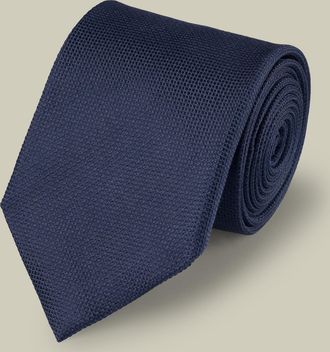CHARLES TYRWHITT Silk Textured Tie - Navy Size OSFA by Charles Tyrwhitt