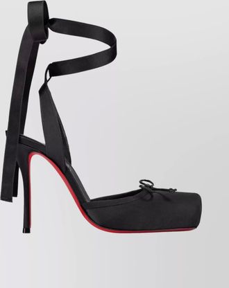 Christian Louboutin stiletto sandals with ankle ribbon and bow