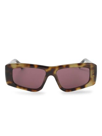 Chloé rectangle-frame sunglasses - women - Acetate - One Size - Brown