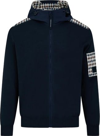 Aquascutum Active Lamina Pocket FZ Hoodie - Heren - Zomerjassen - Blauw - 2XL - Katoen - Jassen