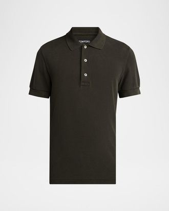 Tom Ford Mens Lyocell Pique Polo Shirt
