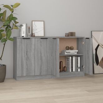vidaXL Vidaxl - Aparadores 2 Uds Madera Contrachapada Gris Sonoma 60x30x70 Cm