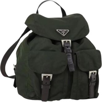 Prada Pre-owned Nylon Rugzak - Dames - Vintage Rugzakken - Groen - ONE Size - Nylon - Vintage